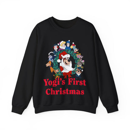 Yogi's First Christmas Crewneck Sweatshirt - Hanna-Barbera TV Holiday Special - Snagglepuss, Huckleberry Hound, Ranger Smith