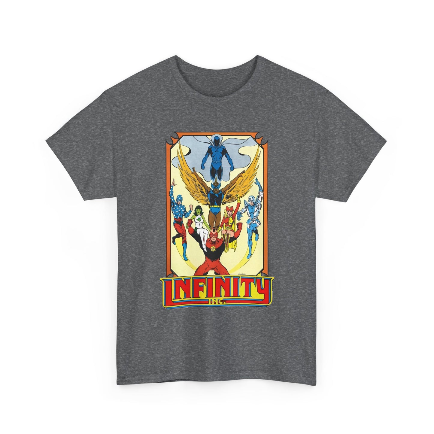 Infinity Inc Shirt - Todd McFarlane Art - Jade, Obsidian, Fury, Northwind, Nuklon, Silver Scarab, Star-Spangled Kid - JSA Successors - DC Comics