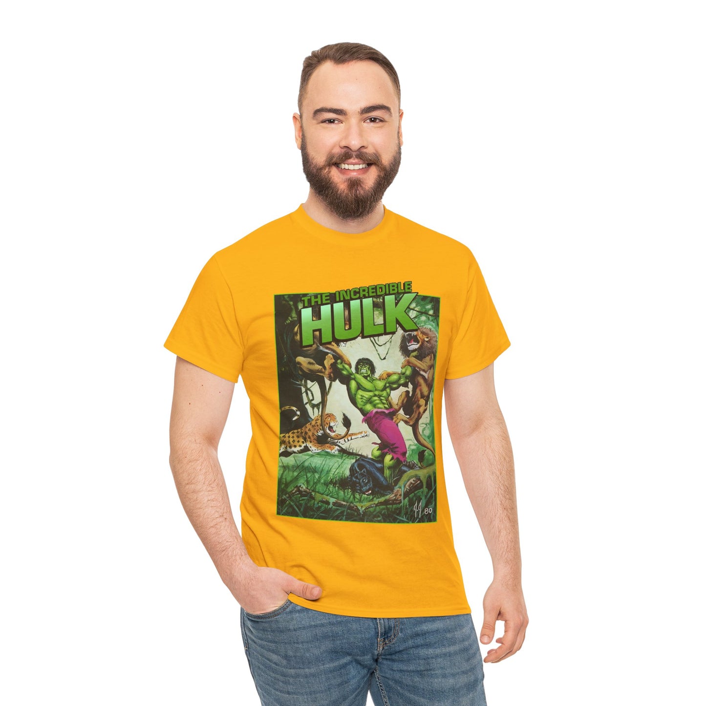 Incredible Hulk T-Shirt - Joe Jusko Art - Hulk Fighting Lions and Tigers - Marvel Comics