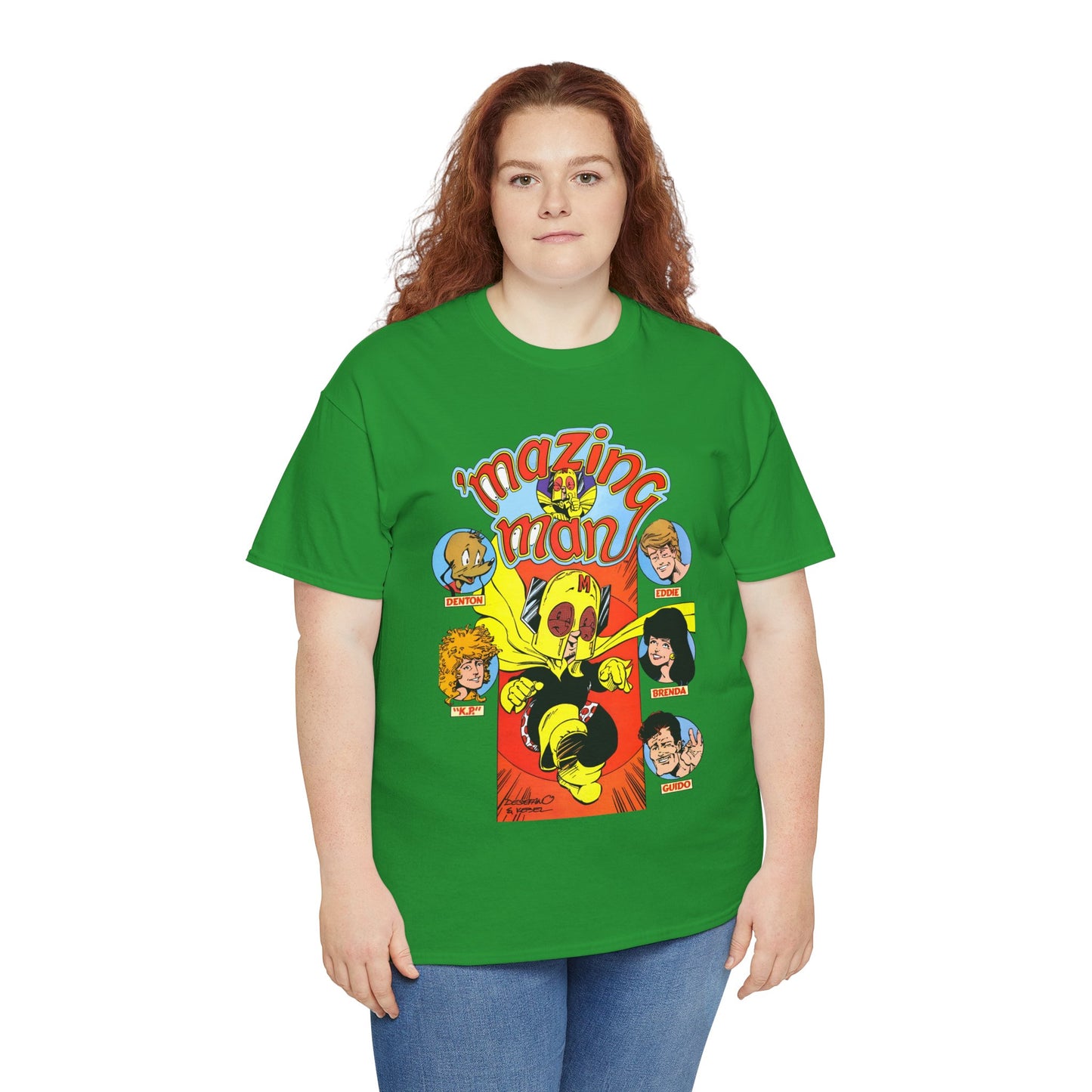 'Mazing Man T-Shirt - DeStefano & Kesel Art - Funny 1980s Comic Series - DC Comics