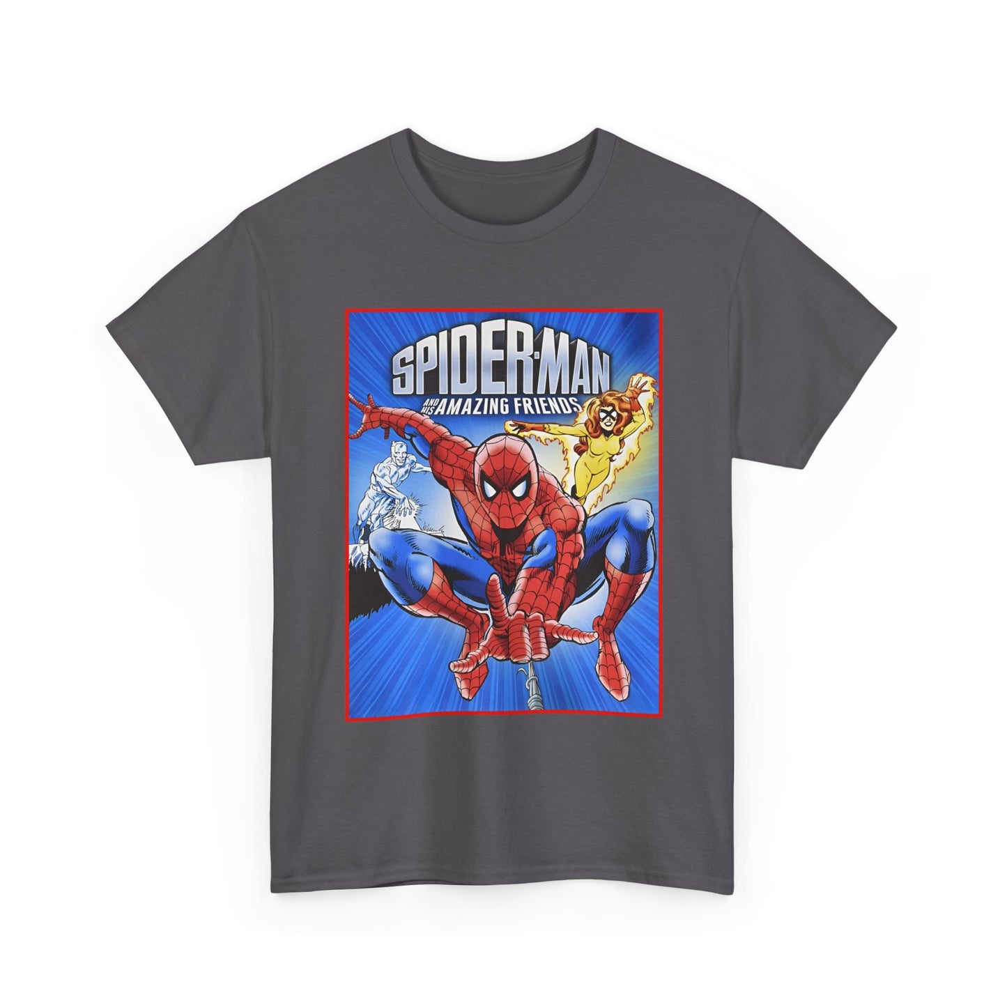 Spider-Man & His Amazing Friends T-Shirt - Firestar, Iceman - Popular 1980s Saturday Morning Cartoon - Marvel Comics