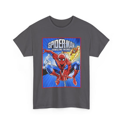 Spider-Man & His Amazing Friends T-Shirt - Firestar, Iceman - Popular 1980s Saturday Morning Cartoon - Marvel Comics