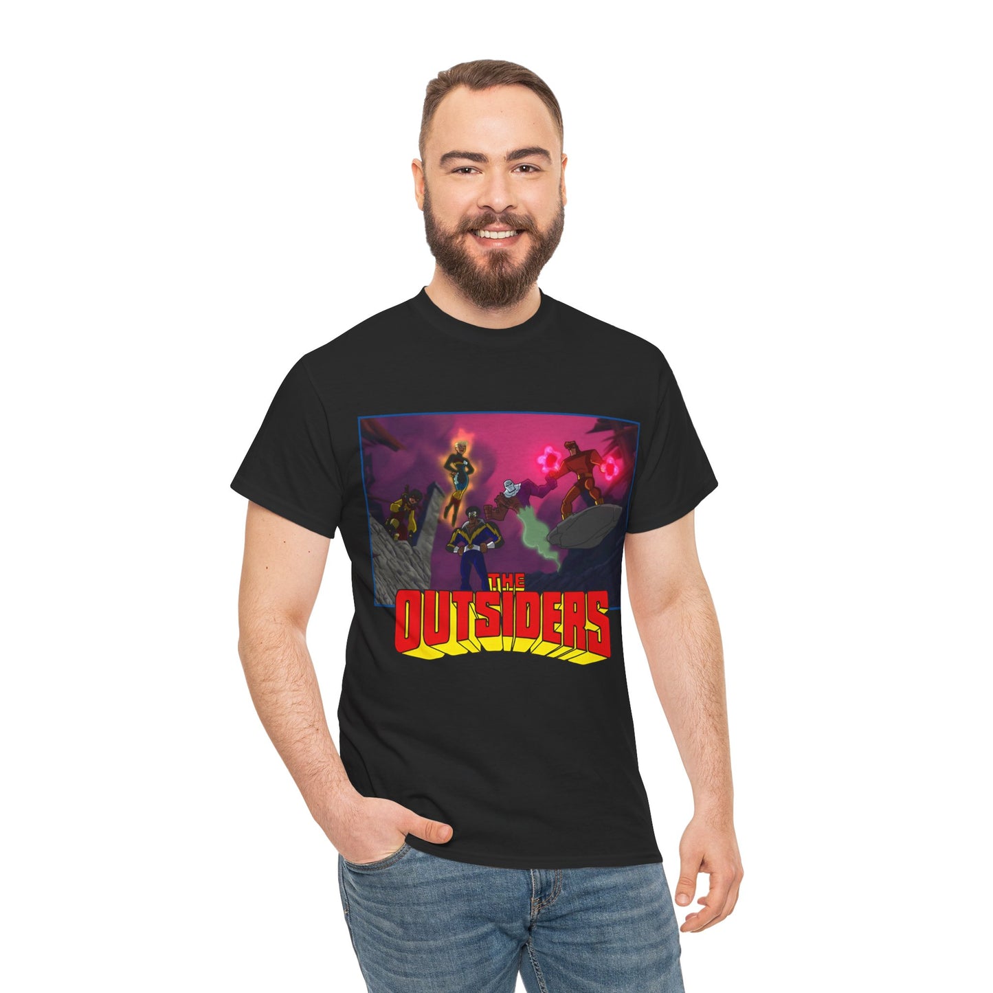 Outsiders T-Shirt - Batman: Brave & Bold Series - Halo, Geo-Force, Black Lightning, Katana, Metamorpho - DC Comics