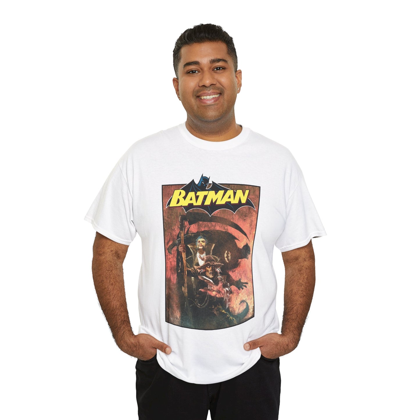 Batman T-Shirt - Bill Sienkiewicz Art - With Scarecrow & Ra's Al Ghul - DC Comics