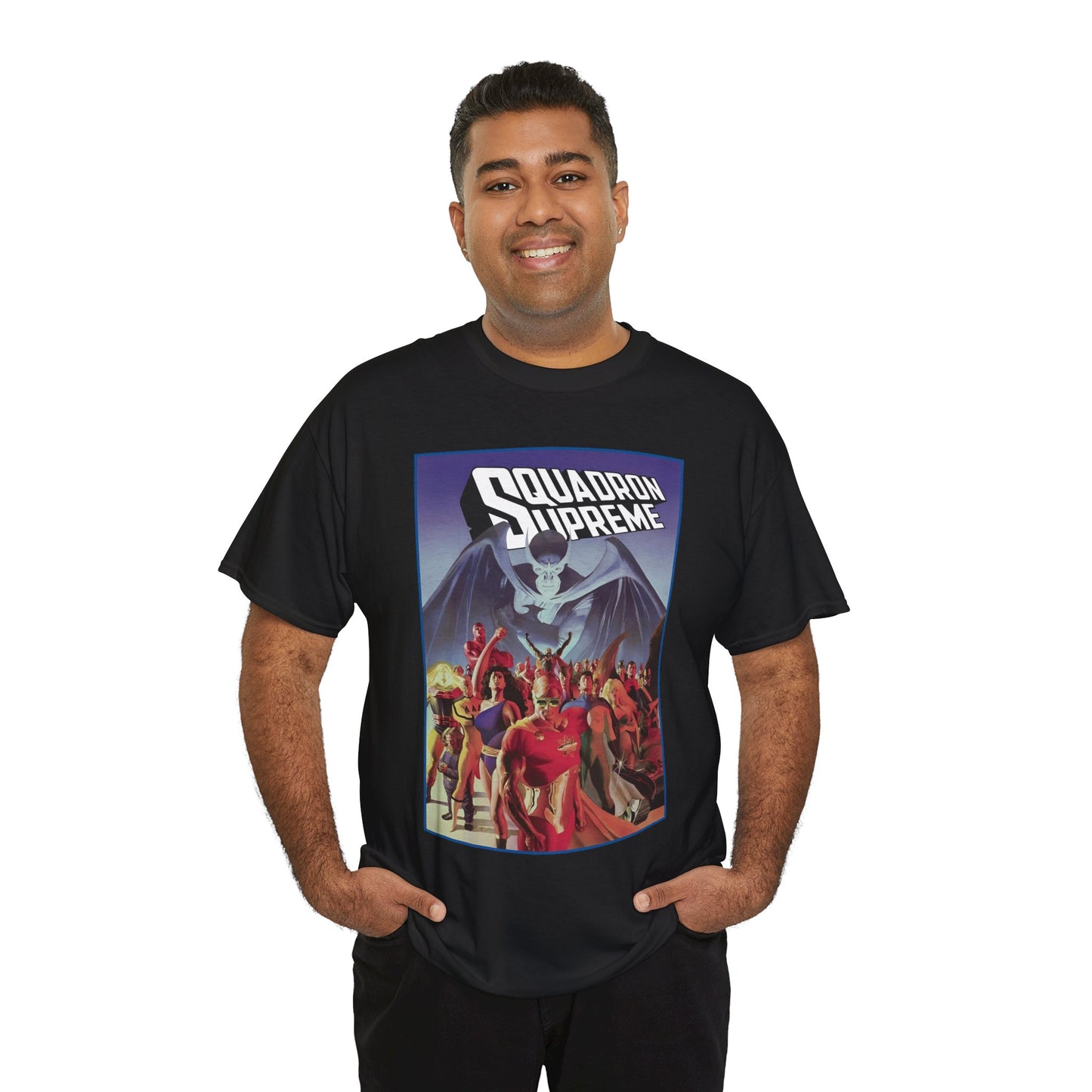 Squadron Supreme T-Shirt - Alex Ross Art - Hyperion, Nighthawk, Power Princess, Doctor Spectrum, Whizzer - Justice League Pastiches - Marvel Comics