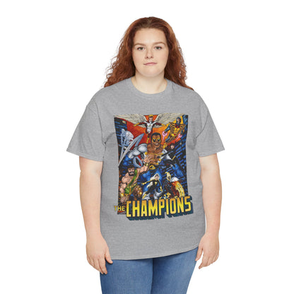 Champions T-Shirt - John Byrne Art - Hercules, Black Widow, Ghost Rider, Black Goliath, Silver Surfer, Jack of Hearts - Marvel Comics 1970s Series