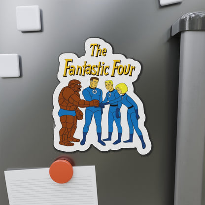 Fantastic Four Die-Cut Magnet - Hanna-Barbera Cartoon - Reed Richards, Invisible Girl, Human Torch, The Thing - Marvel Comics - 3", 4", 5", 6"