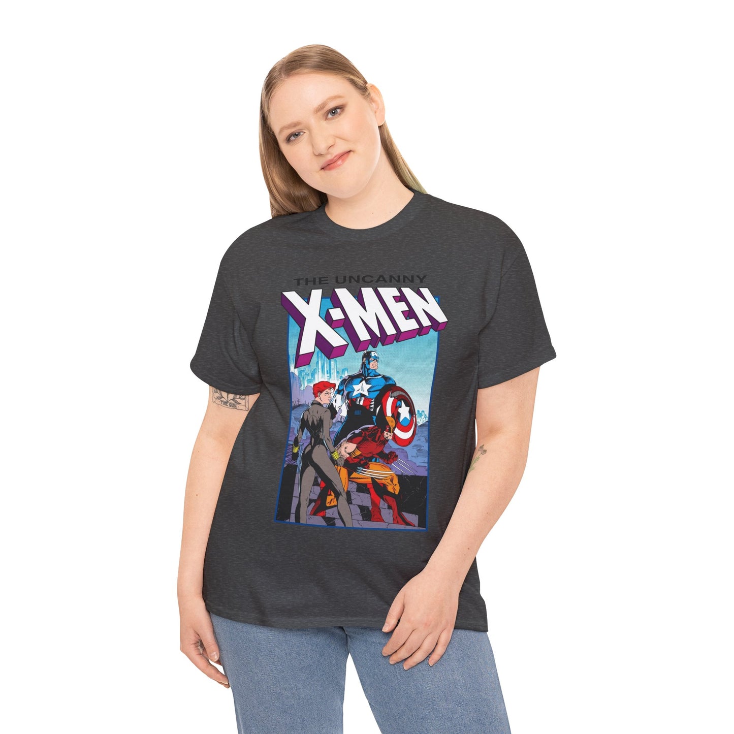 Uncanny X-Men T-Shirt - Jim Lee Art - #268 Cover - Captain America, Black Widow, Wolverine - Marvel Comics
