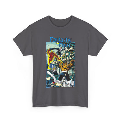 Fantastic Four T-Shirt - George Perez Art - Reed Richards, Invisible Woman, Human Torch, The Thing - Marvel Comics
