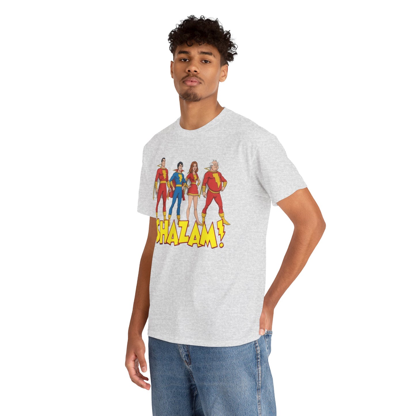 Shazam T-Shirt - Marvel Family Filmation Art - Mary Marvel, Captain Marvel Jr, Uncle Dudley - DC Comics