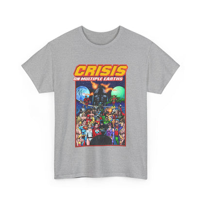 Crisis on Multiple Earths T-Shirt - George Perez Art - JSA & JLA Team-ups - Superman, Batman, Zatanna, Huntress, Power Girl, Hawkman, New Gods, Darkseid - DC Comics