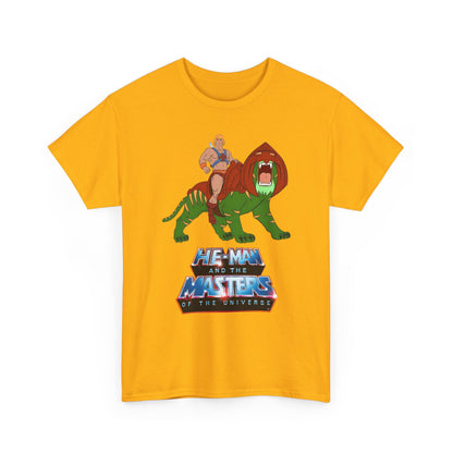 He-Man & Battle Cat T-Shirt - Filmation Art - Masters of the Universe, MOTU - Exciting New 2026 Movie - Nicholas Galitzine