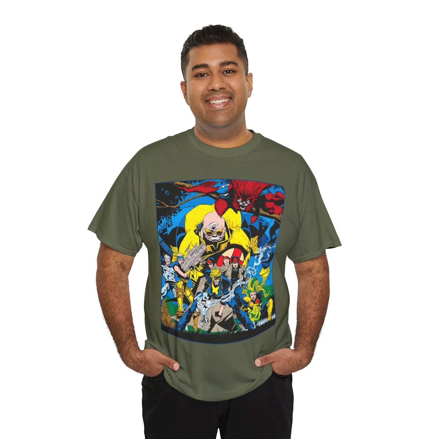 X-Factor T-Shirt - Joe Quesada Art - Havok, Polaris, Strong Guy, Jamie Madrox, Quicksilver - Mutant Team - Marvel Comics