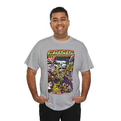 Crisis on Infinite Earths T-Shirt - DC Comics - George Perez Art - Joker, Lex Luthor, Cheetah, Solomon Grundy, Black Adam, Deathstroke, Validus - #9 Cover - DC Comics