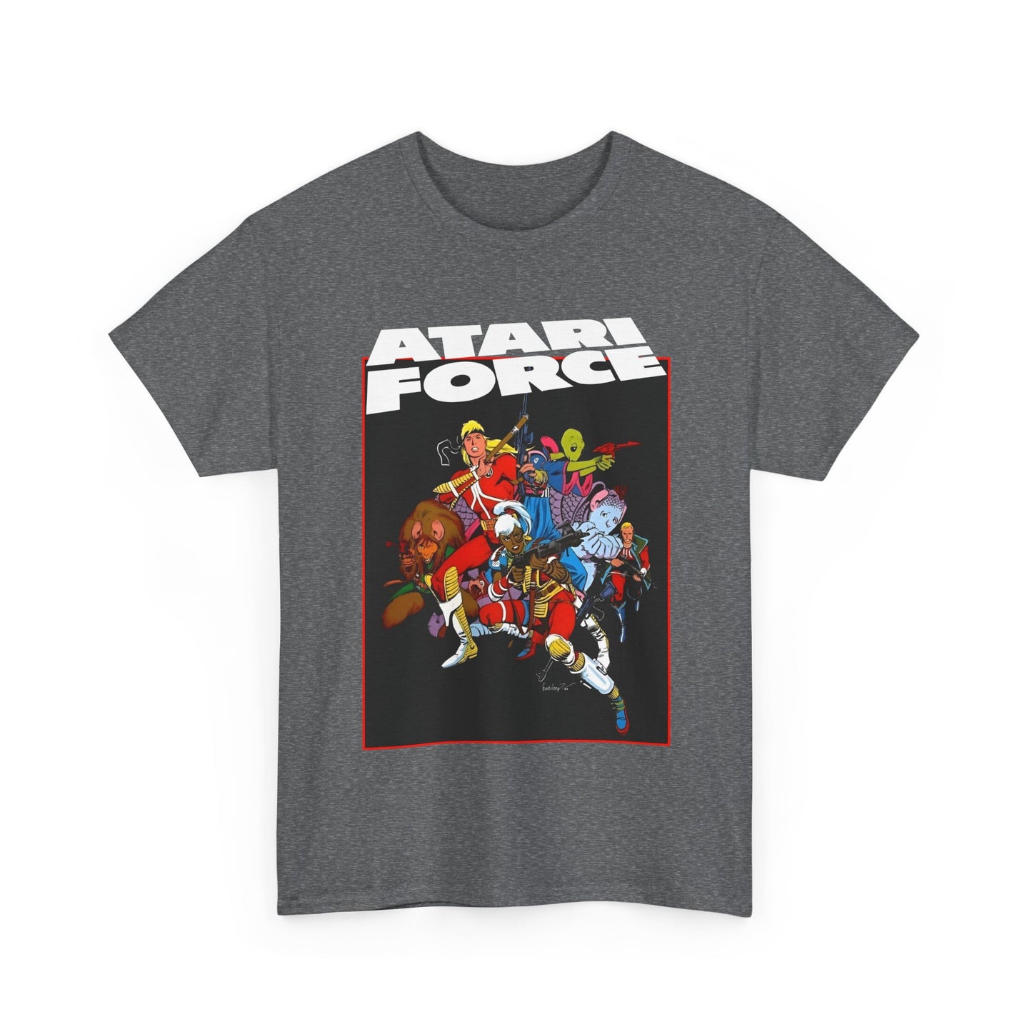 Gray t-shirt with 'Atari Force' graphic design on a white background