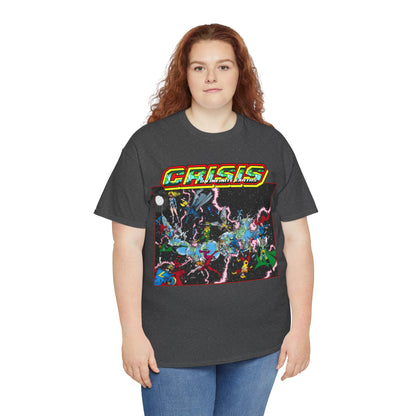 Crisis on Infinite Earths T-Shirt - George Perez Art - #1 Cover, First Issue - Harbinger, Pariah, Obsidian, Firestorm - DC Comics