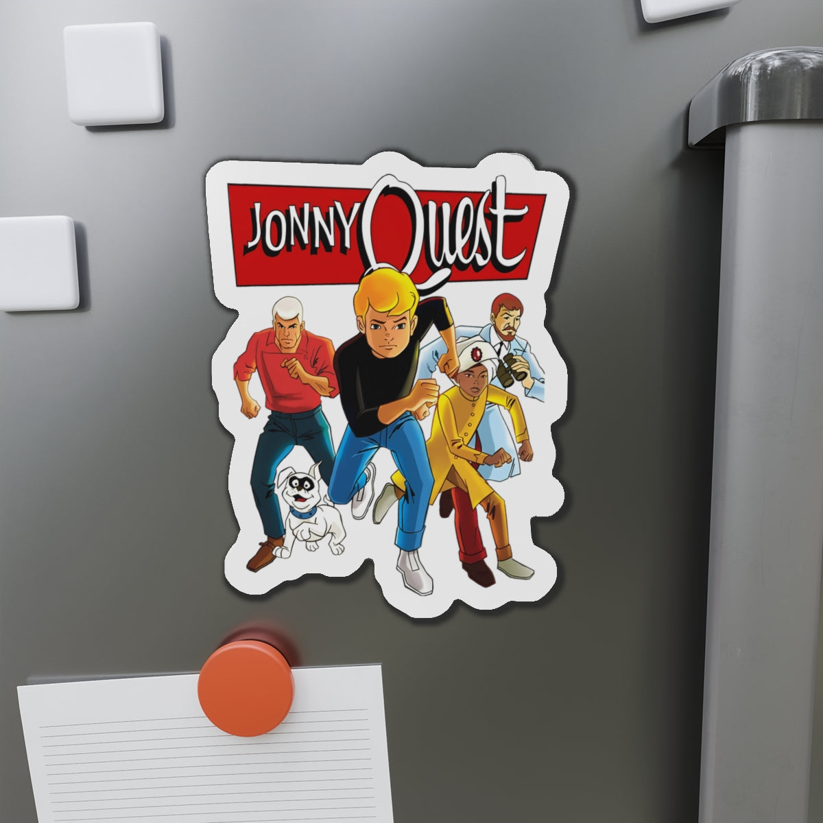 Jonny Quest Die-Cut Magnet - Hanna-Barbera Cartoon - Hadji, Bandit, Benton Quest, Race Bannon - 3", 4", 5", 6"