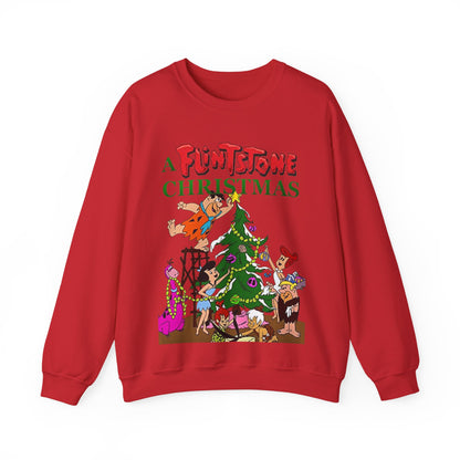 Flintstones Christmas Heavy Blend Crewneck Sweatshirt - Fred, Wilma, Barney, Betty
