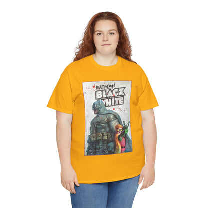 Batman: Black & White T-Shirt - Bill Sienkiewicz Art - Dark Knight Returns - Batman & Robin (Carrie Kelley) - DC Comics