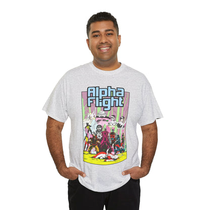 Alpha Flight T-Shirt - Mike Mignola Art - Northstar, Aurora, Snowbird, Shaman, Puck - X-Men: Magneto, Colossus, Shadowcat, Storm - Marvel Comics