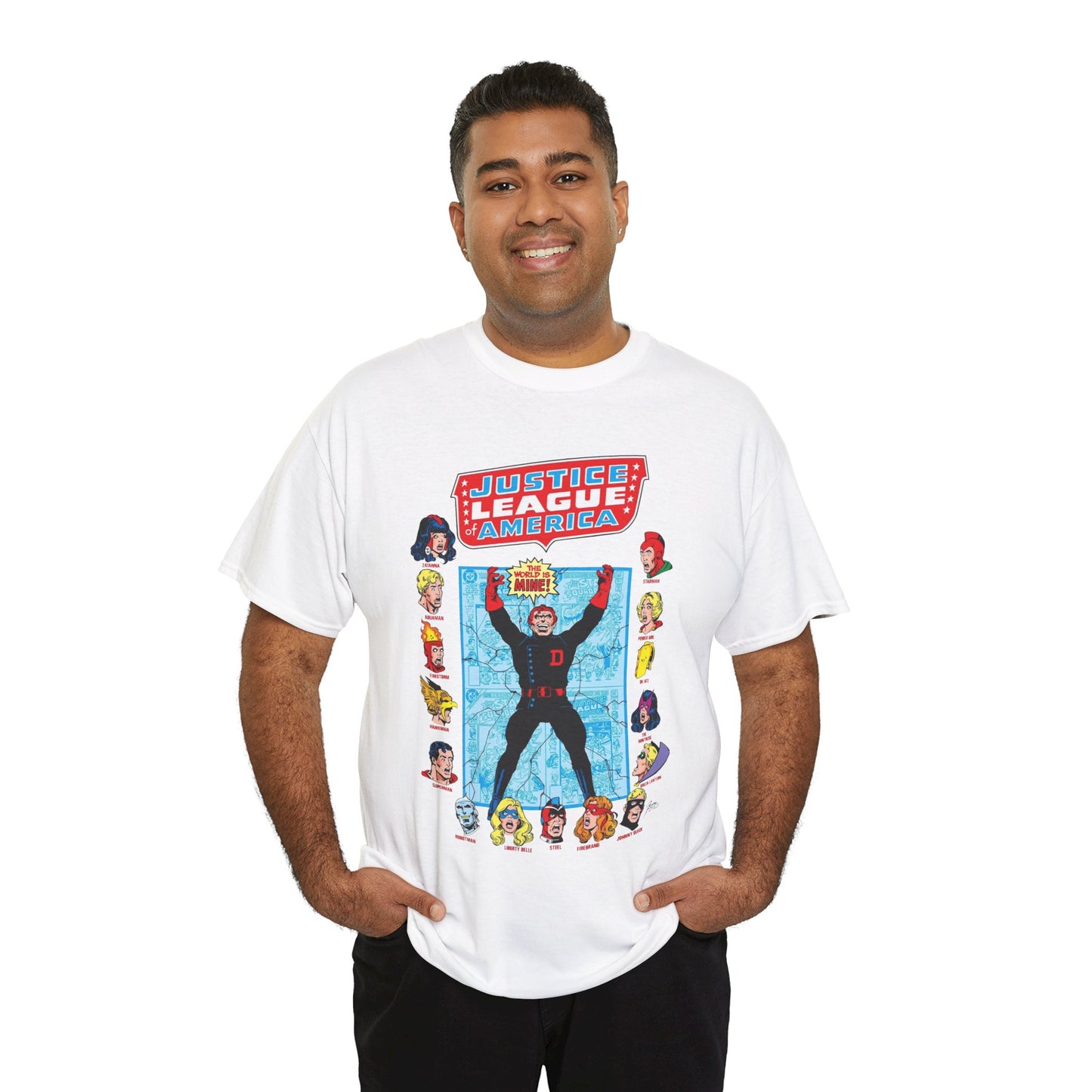 Justice League of America T-Shirt - George Perez Art - Justice Society, All-Star Squadron Team-Up DC Comics