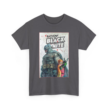 Batman: Black & White T-Shirt - Bill Sienkiewicz Art - Dark Knight Returns - Batman & Robin (Carrie Kelley) - DC Comics