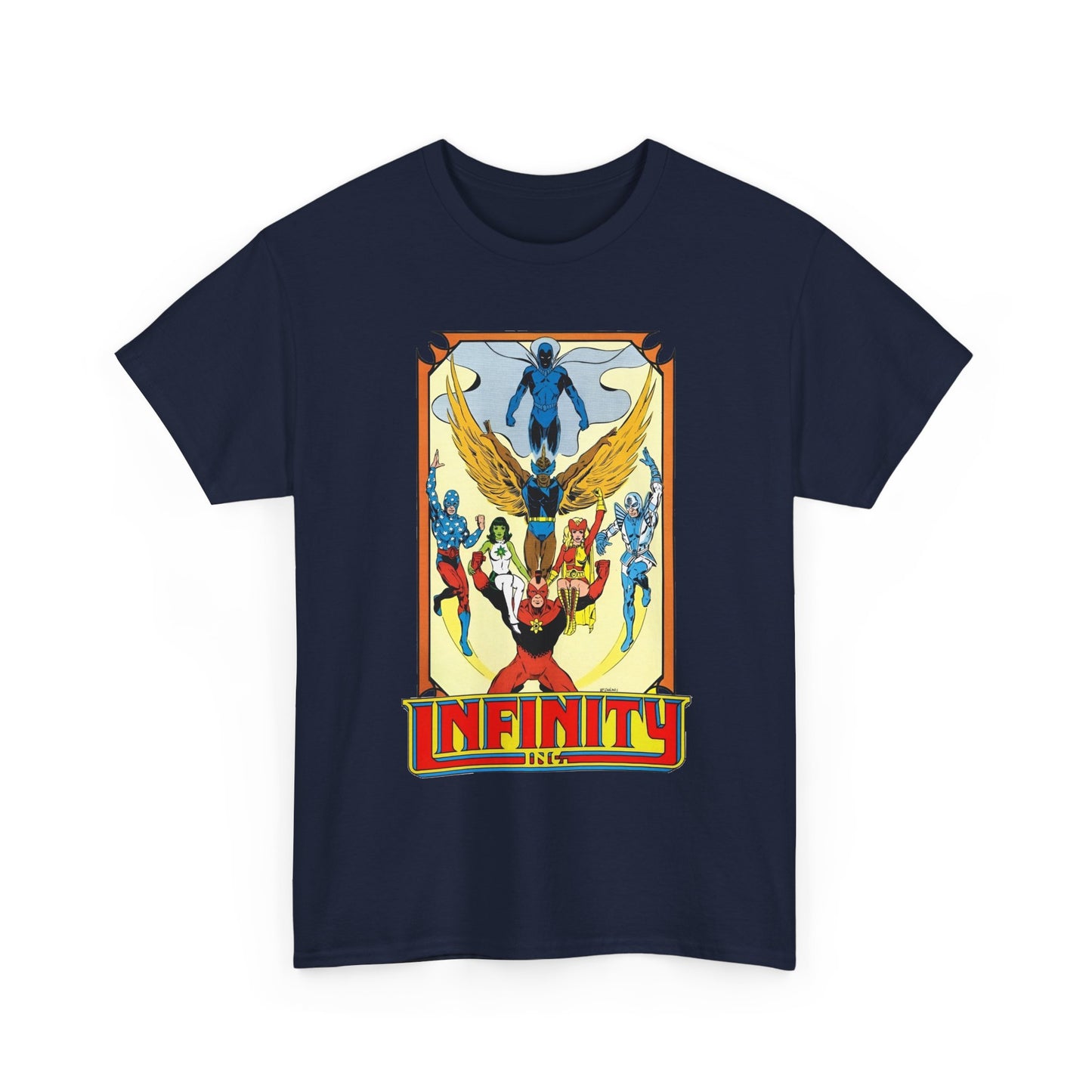 Infinity Inc Shirt - Todd McFarlane Art - Jade, Obsidian, Fury, Northwind, Nuklon, Silver Scarab, Star-Spangled Kid - JSA Successors - DC Comics