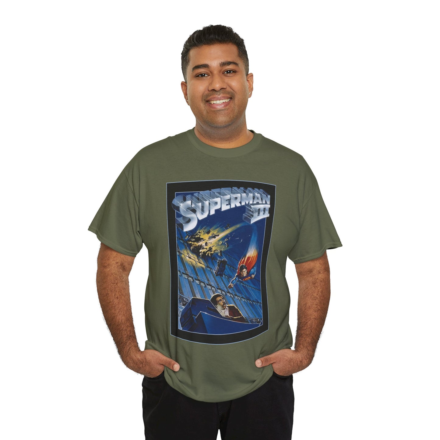 Superman III T-Shirt - Movie Poster Art - Christopher Reeve & Richard Pryor - Metropolis, Man of Steel - DC Comics