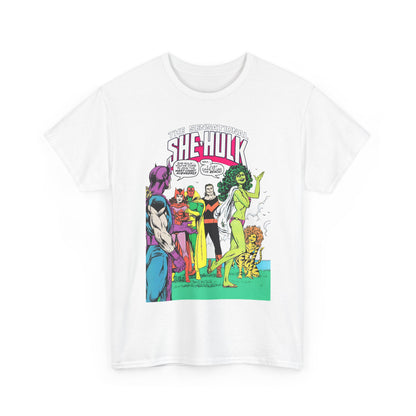 She-Hulk T-Shirt - John Byrne Art - West Coast Avengers Appearance - Hawkeye, Scarlet Witch, Wonder Man, Vision, Tigra - Marvel Comics