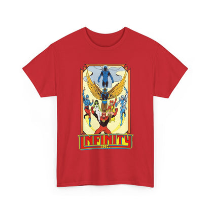 Infinity Inc Shirt - Todd McFarlane Art - Jade, Obsidian, Fury, Northwind, Nuklon, Silver Scarab, Star-Spangled Kid - JSA Successors - DC Comics