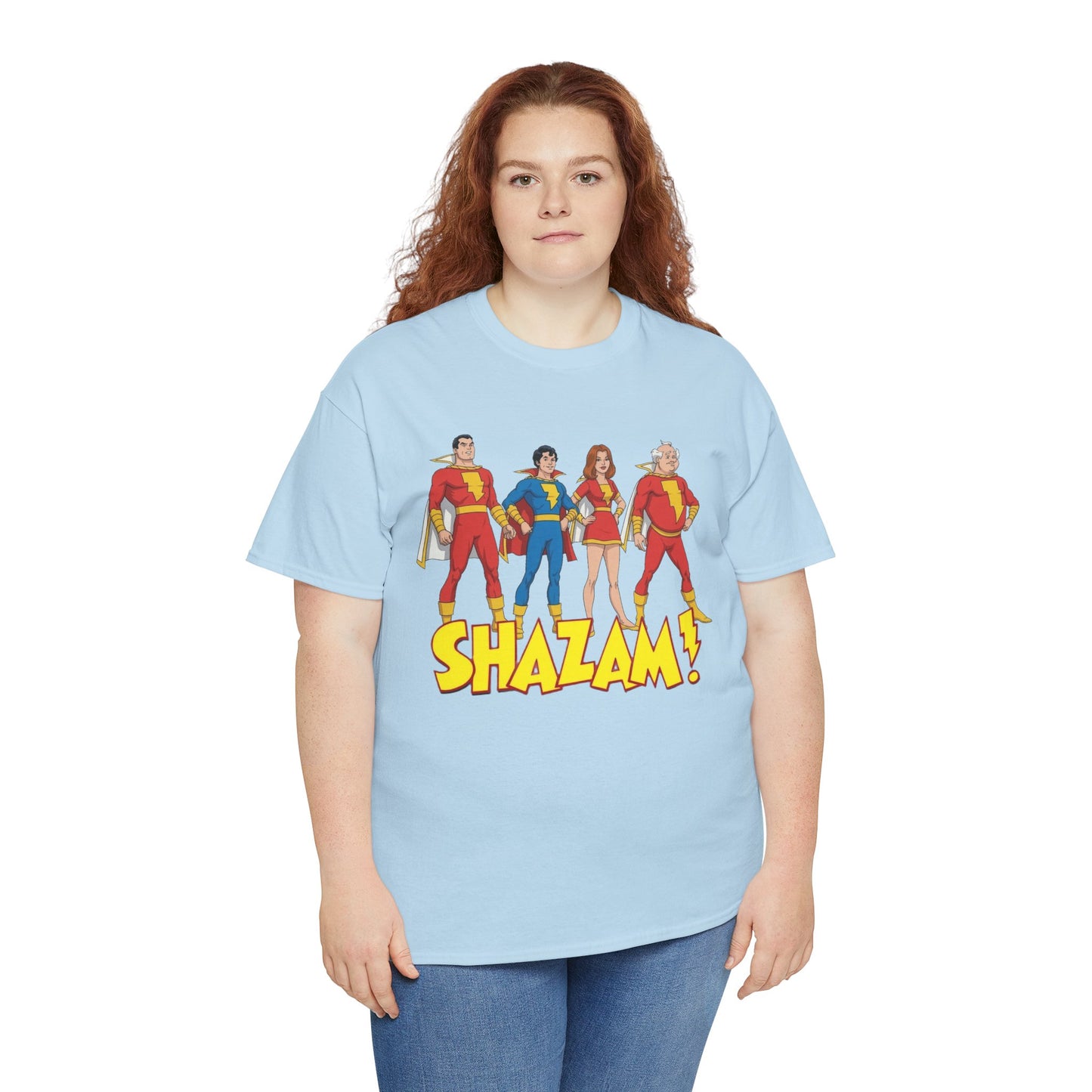 Shazam T-Shirt - Marvel Family Filmation Art - Mary Marvel, Captain Marvel Jr, Uncle Dudley - DC Comics