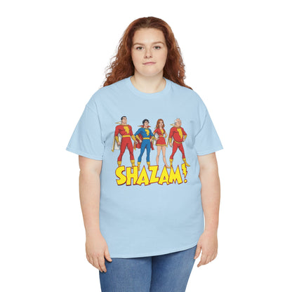 Shazam T-Shirt - Marvel Family Filmation Art - Mary Marvel, Captain Marvel Jr, Uncle Dudley - DC Comics