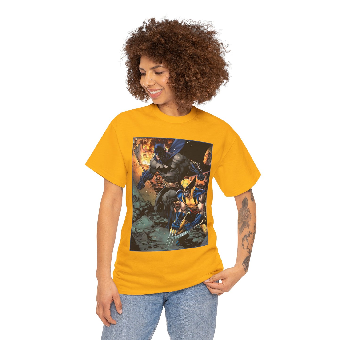Batman & Wolverine T-Shirt - Jim Lee Art - DC Comics, Marvel Comics