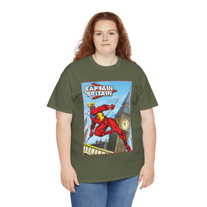 Captain Britain T-Shirt - Ron Wilson Art - Brian Braddock - Marvel UK Series - Chris Claremont Stories - Marvel Comics
