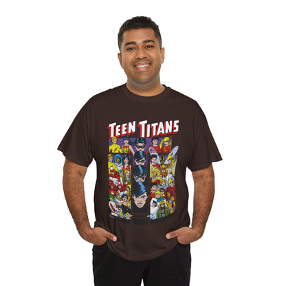 Teen Titans T-Shirt - George Perez Art - Wonder Girl, Bumblebee, Kid Flash, Starfire, Cyborg, Raven, Lilith, Flash, Hawn & Dove, Robin - DC Comics