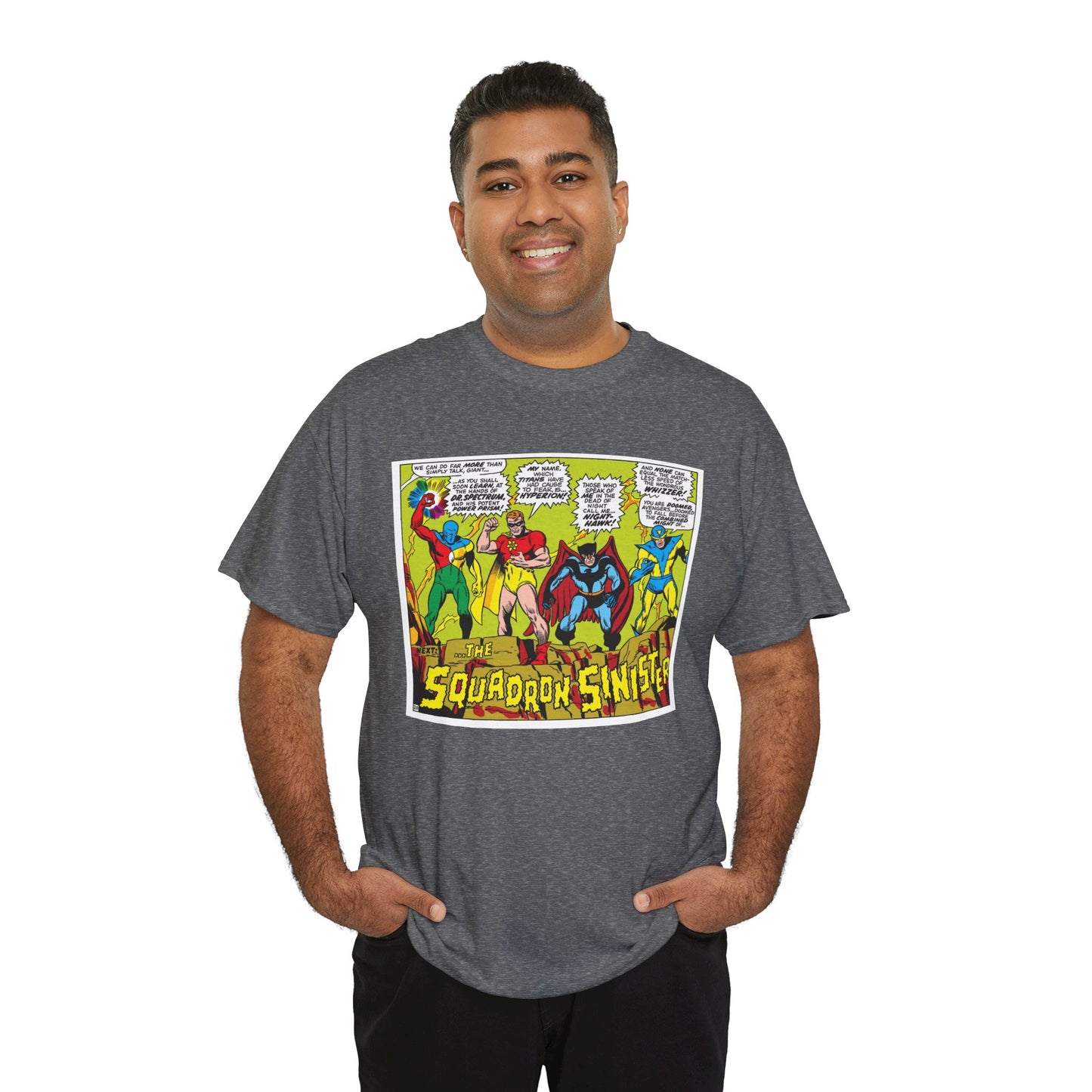 Squadron Sinister T-Shirt - Sal Buscema Art - Dr. Spectrum, Hyperion, Nighthawk, The Whizzer - Marvel Comics