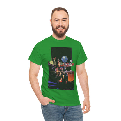 Crisis on Infinite Earths T-Shirt - George Perez Art - Superman, Batman, Wonder Woman, Captain Marvel, Blue Beetle, Kid Flash - Retro 1980s - DC Comics