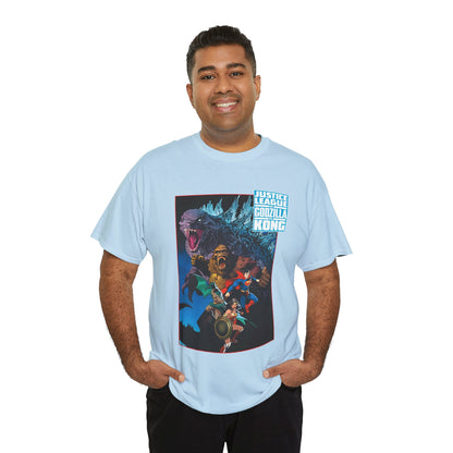 Justice League Vs Godzilla Vs Kong T-Shirt - Dan Mora Art - Wonder Woman, Superman, Batman - DC Comics
