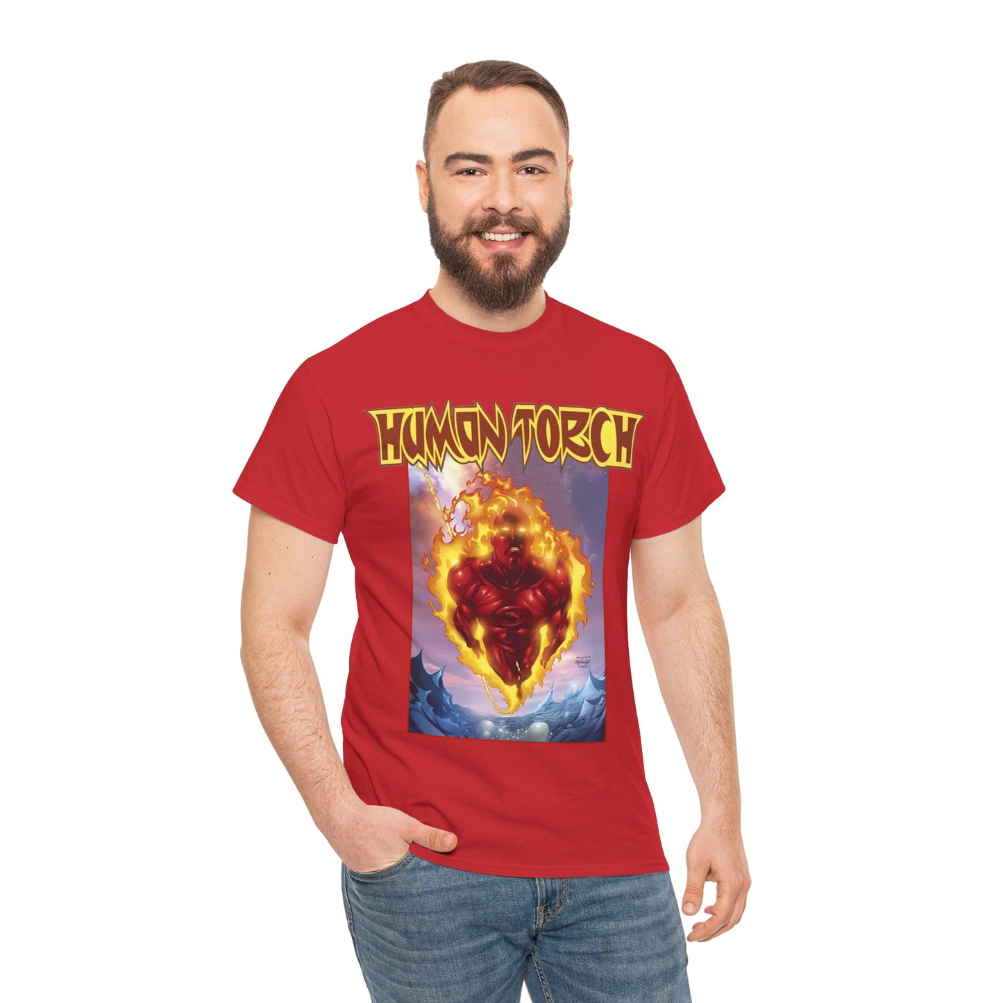 Human Torch T-Shirt - Howard Porter Art - Marvel Comics