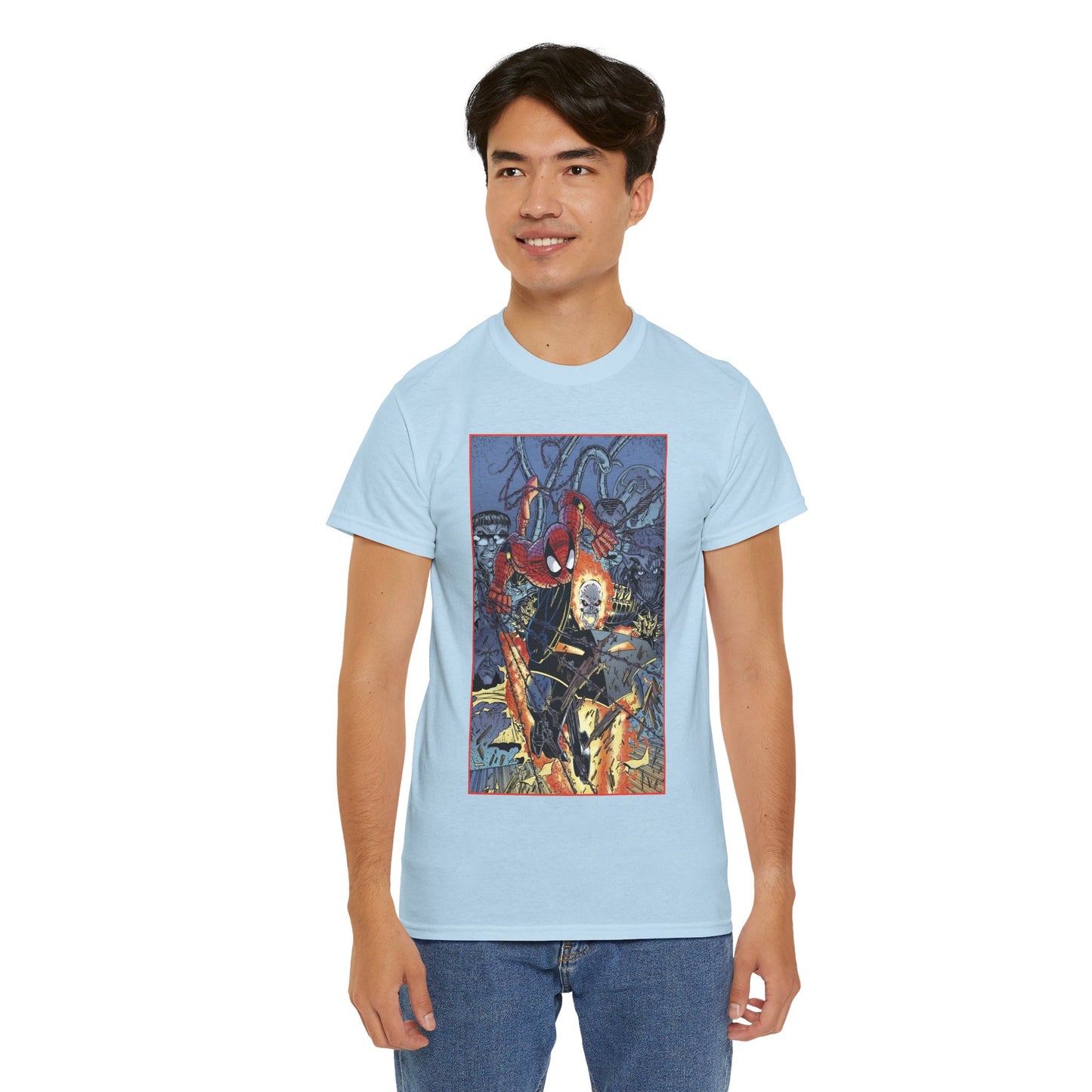 Amazing Spider-Man & Ghost Rider T-Shirt - Erik Larsen Art - Sinister Six - Marvel Comics