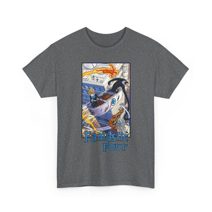Fantastic Four T-Shirt - John Byrne Art - Invisible Woman, Thing, Human Torch, Reed Richards - Fantasticar, Baxter Building - Marvel Comics