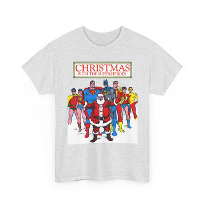 Christmas with the Superheroes T-Shirt - Nick Cardy Art - Superman Batman Captain Marvel Teen Titans Retro Festive Holiday Tee - DC Comics