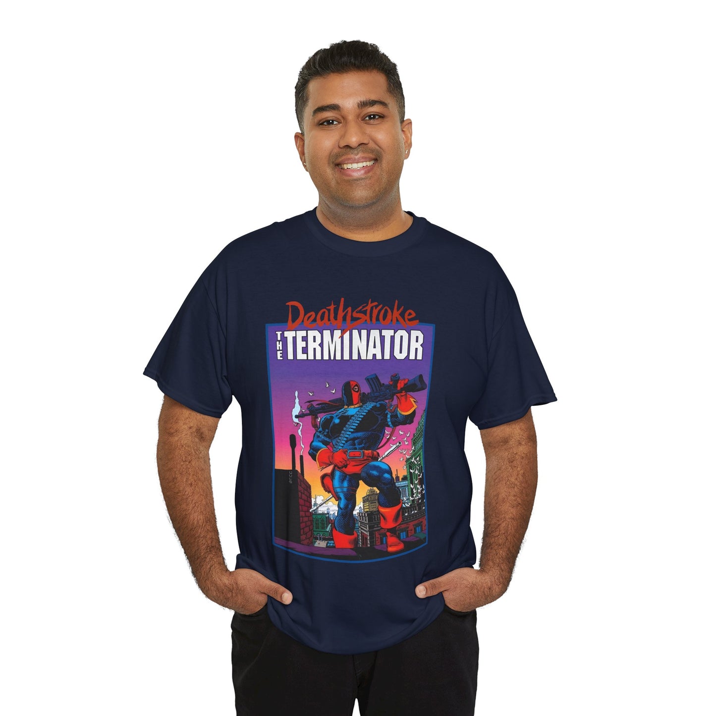 Deathstroke The Terminator T-Shirt - Mike Zeck Art - New Teen Titans Foe & Mercenary - Slade Wilson, Father of Jericho and Ravager - DC Comics - #1 Cover