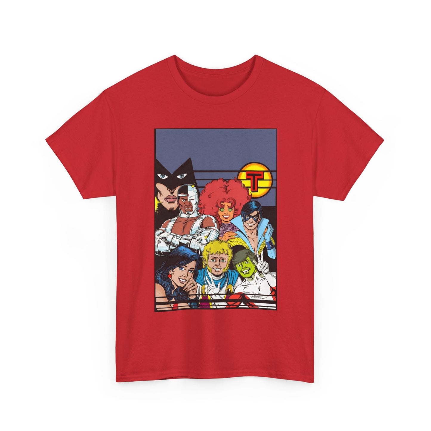 New Teen Titans T-Shirt - George Perez Painted Art - Nightwing, Wonder Girl, Raven, Jericho, Cyborg, Starfire, Changeling - DC Comics
