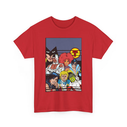 New Teen Titans T-Shirt - George Perez Painted Art - Nightwing, Wonder Girl, Raven, Jericho, Cyborg, Starfire, Changeling - DC Comics