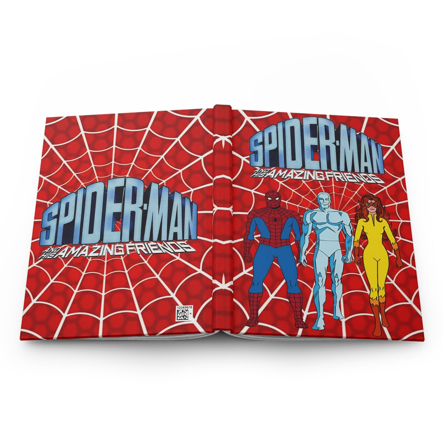 Spider-Man & His Amazing Friends Hardcover Journal - 150 Lined Pages - Firestar, Iceman - Marvel Comics 1980s Cartoon Series