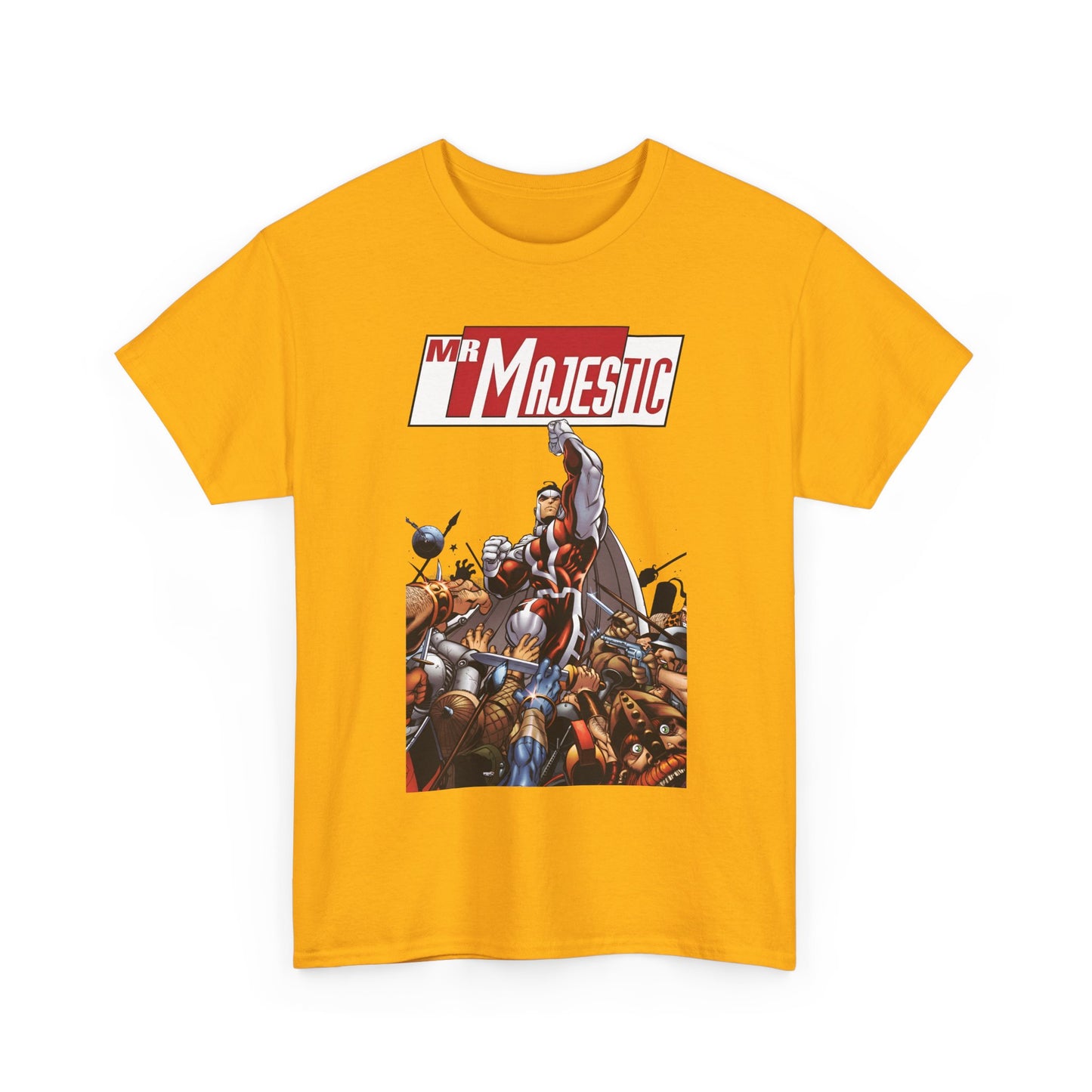 Mr. Majestic T-Shirt - Ed McGuiness Art - Flying Above His Attackers - DC/Wildstorm Comics
