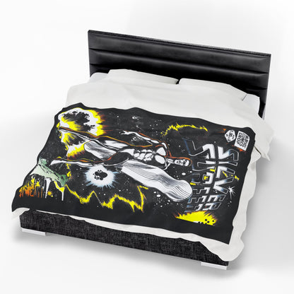 Silver Surfer Velveteen Plush Blanket 60x80" - John Byrne Art - Former Herald of Galactus - Norrin Radd - Fantastic Four Connection - Popular Marvel Comics Character - Cosmic Hero