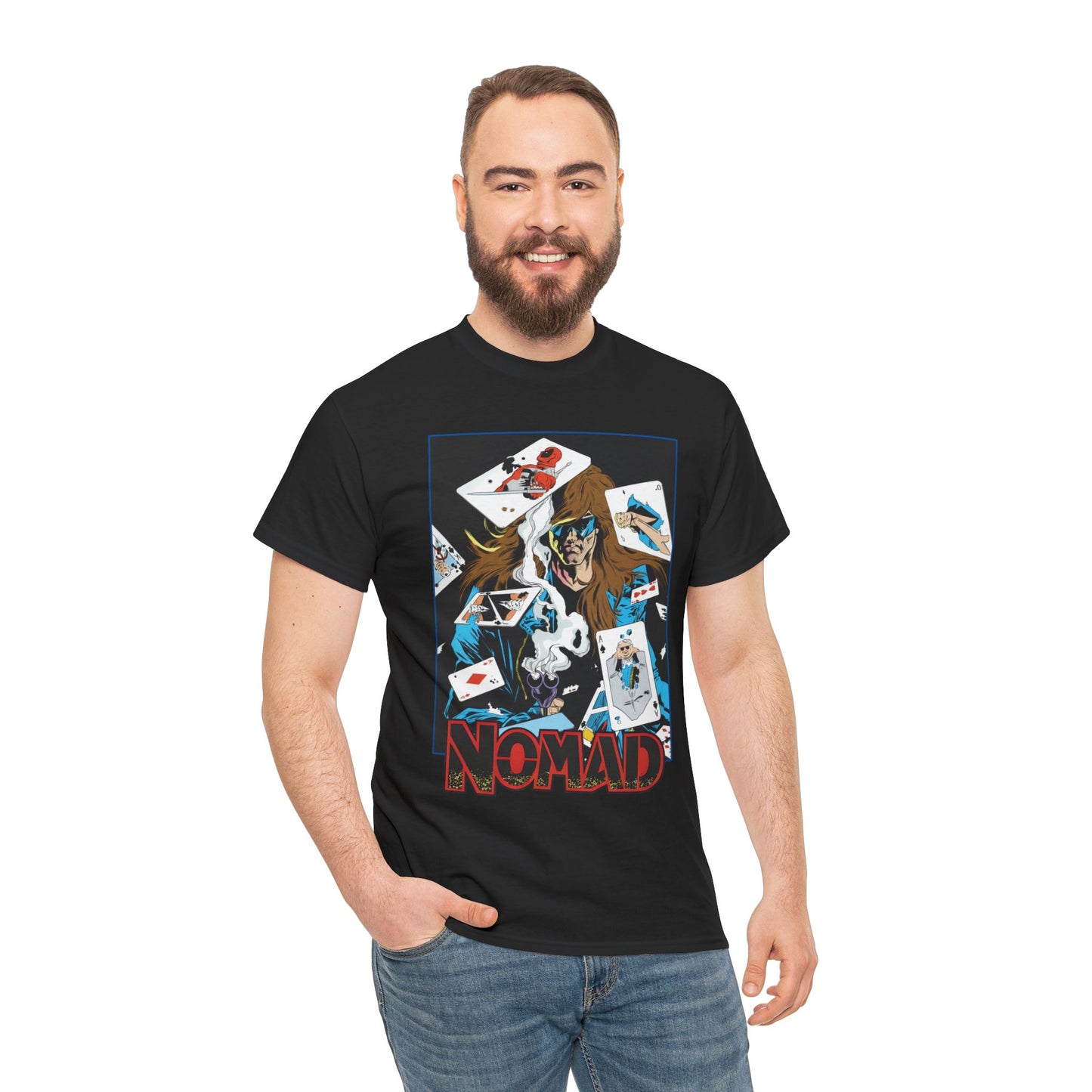 Nomad T-Shirt - S. Clarke Hawbaker, Mark McKenna Art - Jack Monroe - Playing Cards with Deadpool & Bushwacker - Marvel Comics
