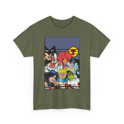 New Teen Titans T-Shirt - George Perez Painted Art - Nightwing, Wonder Girl, Raven, Jericho, Cyborg, Starfire, Changeling - DC Comics